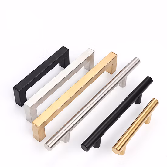 Manija de palanca de puerta de dormitorio de personalización básica para puerta de madera, manijas de puerta interiores modernas de acero inoxidable 304, manija de puerta de oro negro satinado